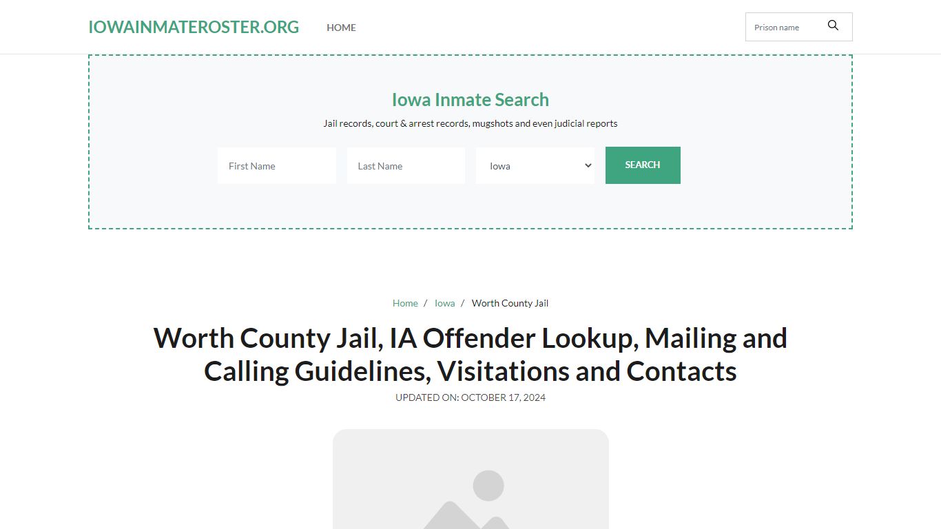 Worth County Jail, IA: Inmate Search Options, Visitations, Contacts